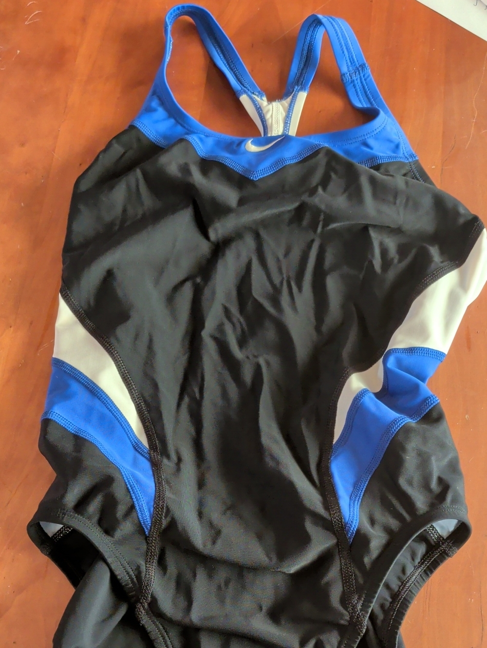Nike Black & Royal Blue One-Piece Swimsuit